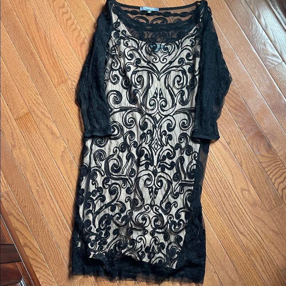 Black Lace Overlay Dress